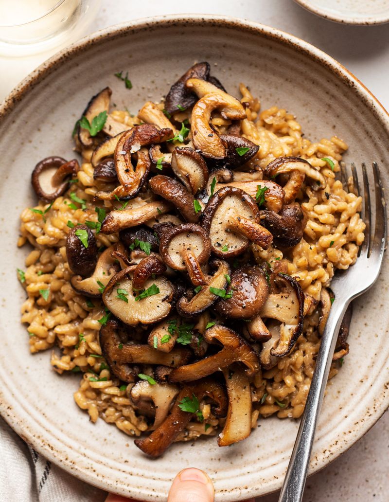 Vegan mushroom risotto