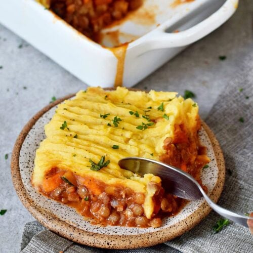 Vegan lentil shepherd's pie